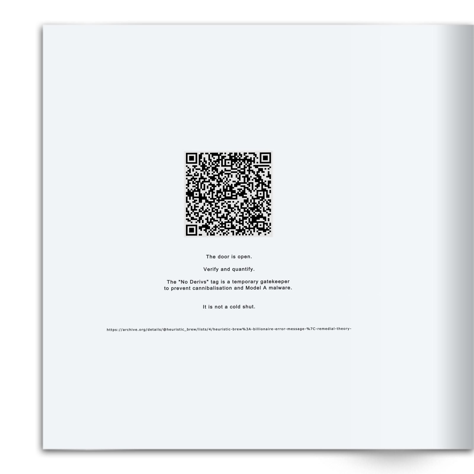 HEURISTIC BREW: BILLIONAIRE ERROR MESSAGE Variant Digital Document 1/150 Limited Transmissions