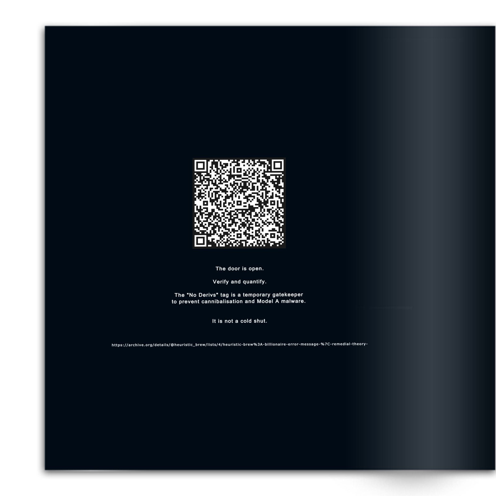 HEURISTIC BREW: BILLIONAIRE ERROR MESSAGE Variant Digital Void 1/150 Limited Transmissions