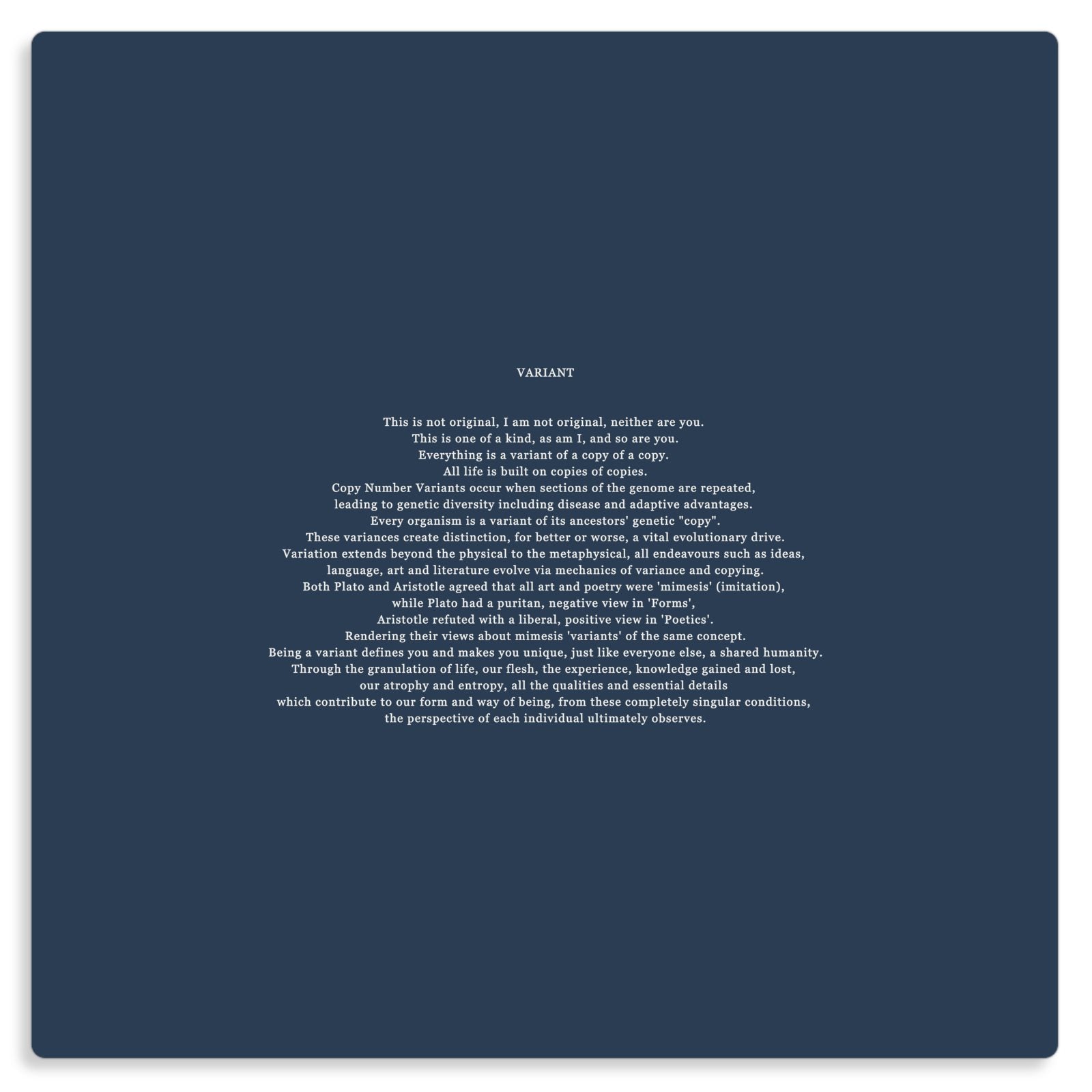 VARIANT Poem Prose Philosophy Variant Found Blueprint Metal Print