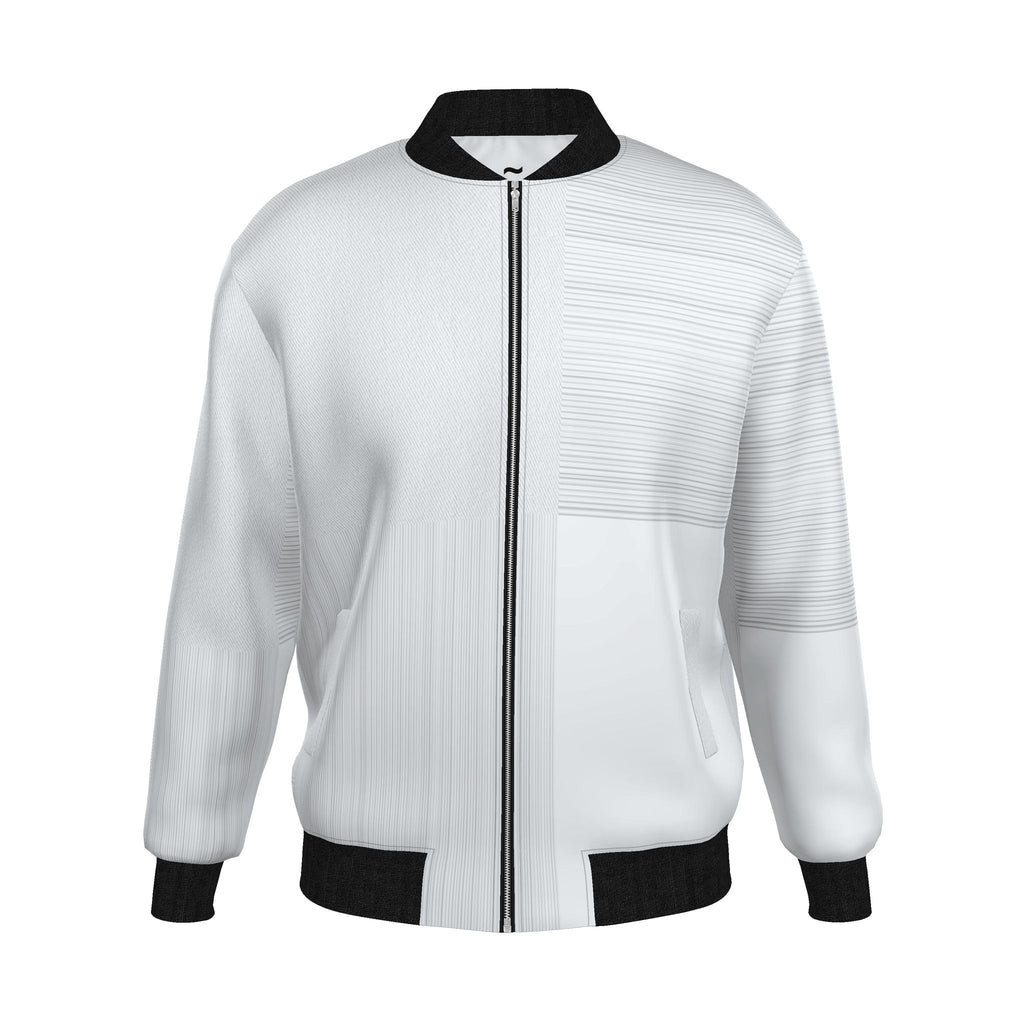 HEURISTIC BREW: BILLIONAIRE ERROR MESSAGE Variant Digital Document Men's Generous Fit  Denim Bomber Jacket Limited Transmission