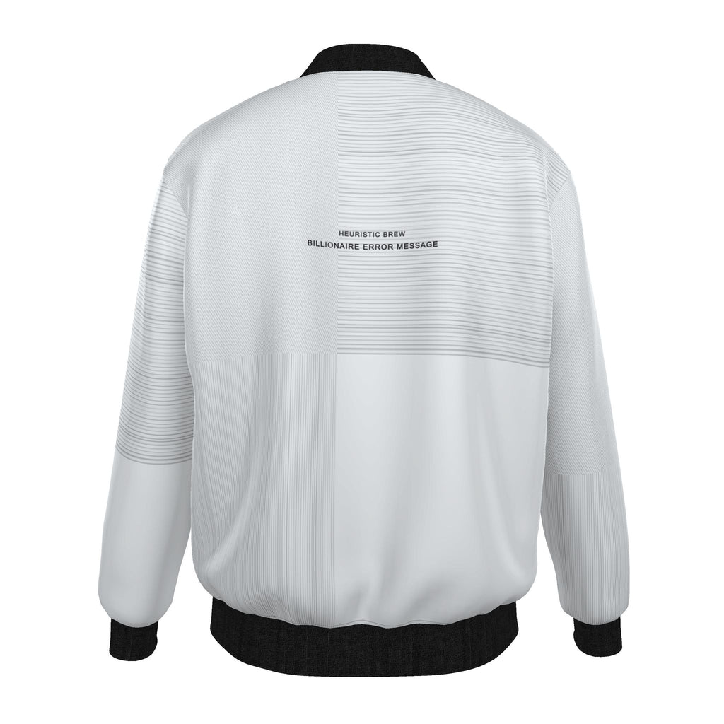 HEURISTIC BREW: BILLIONAIRE ERROR MESSAGE Variant Digital Document Men's Generous Fit  Denim Bomber Jacket Limited Transmission