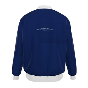 HEURISTIC BREW: BILLIONAIRE ERROR MESSAGE Variant Digital Blueprint Men's Generous Fit Denim Bomber Jacket Limited Transmission