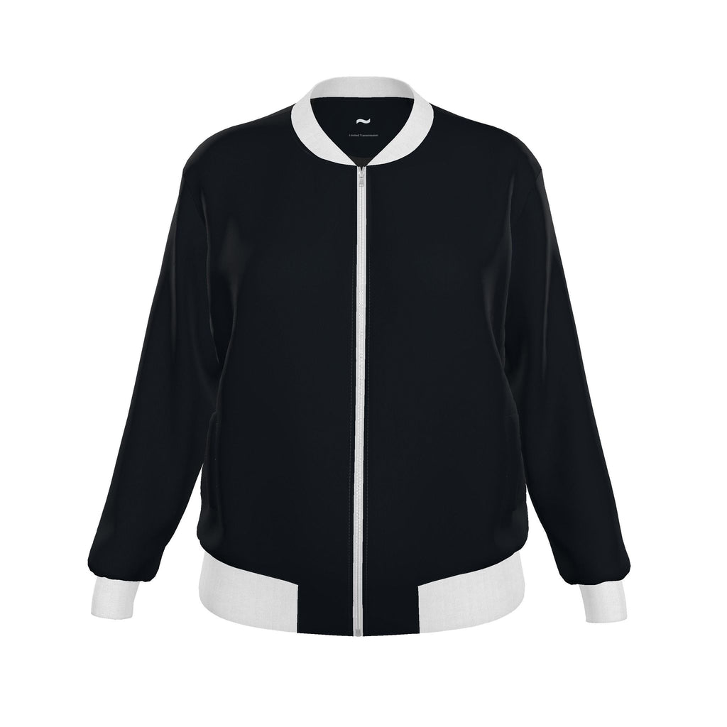 HEURISTIC BREW: BILLIONAIRE ERROR MESSAGE Variant Digital Void Women's Generous Fit Denim Bomber Jacket Limited Transmission