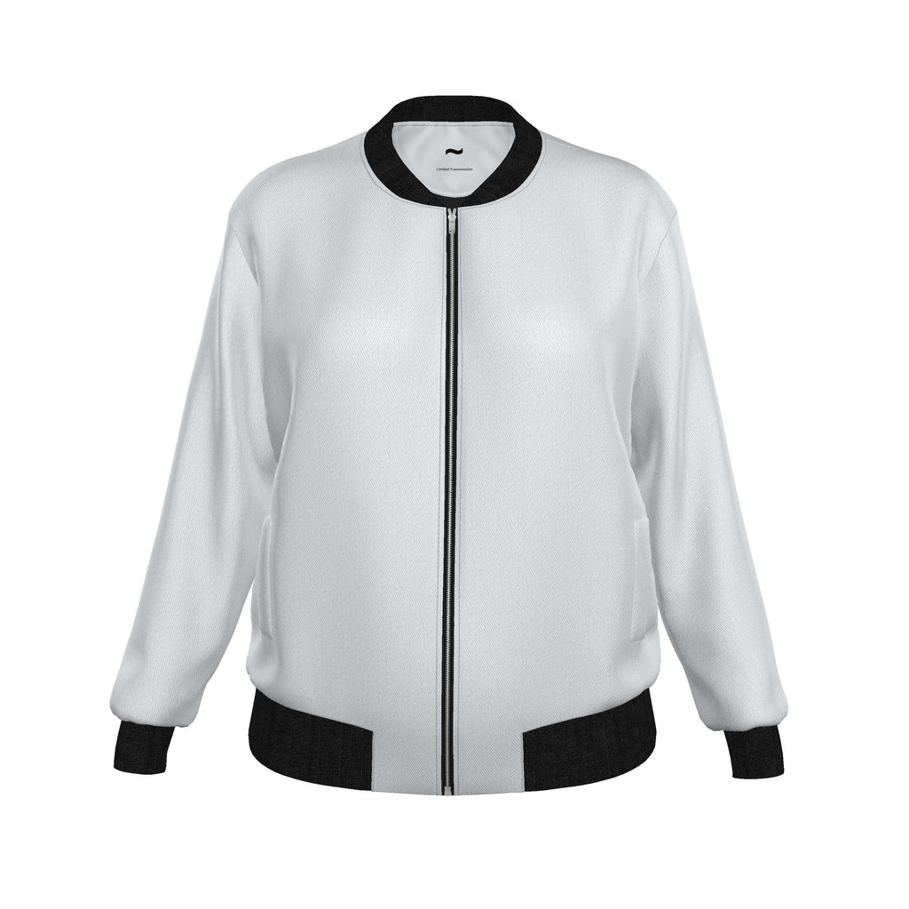HEURISTIC BREW: BILLIONAIRE ERROR MESSAGE Variant Digital Document Women's Generous Fit Denim Bomber Jacket Limited Transmission