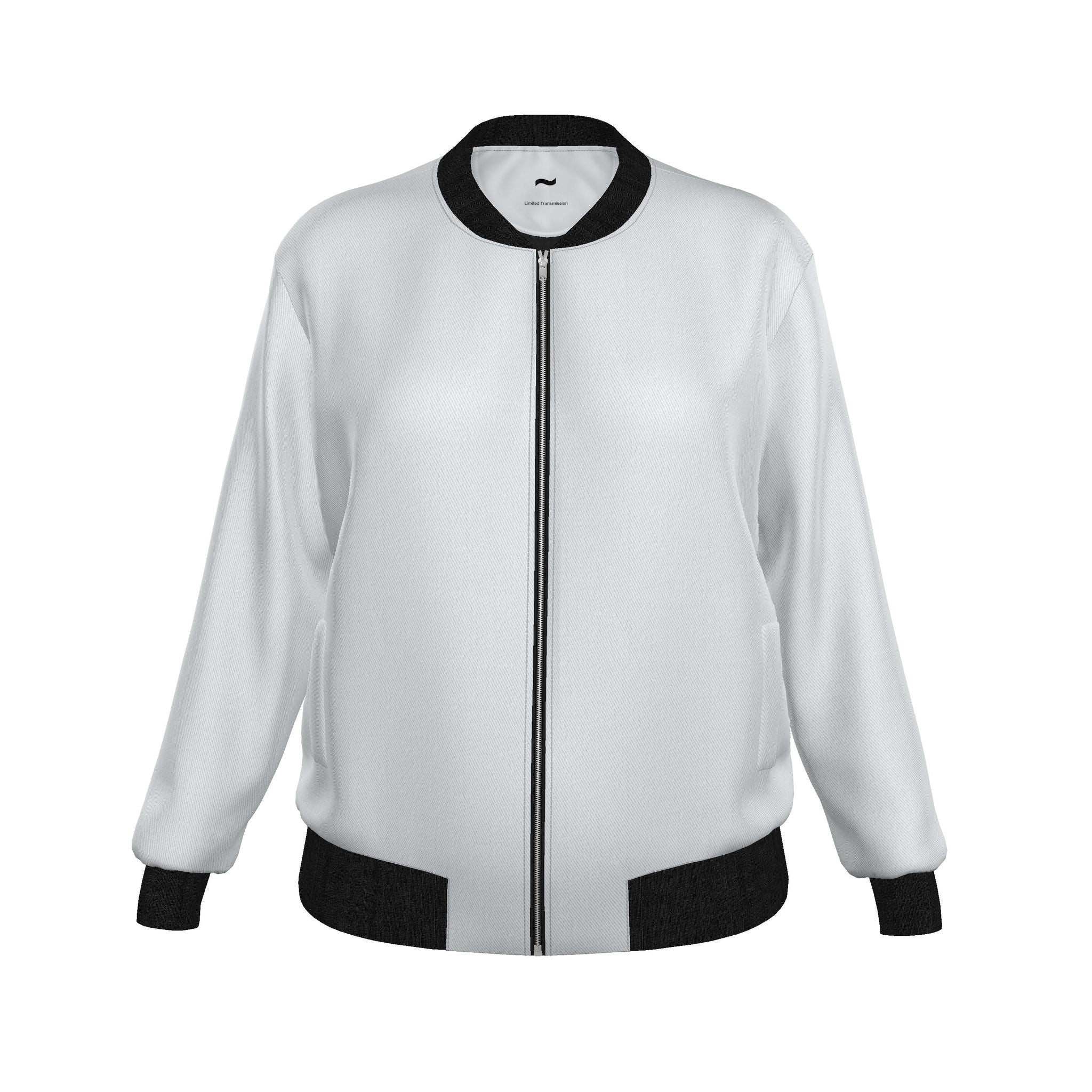 HEURISTIC BREW: BILLIONAIRE ERROR MESSAGE Variant Digital Document Women's Generous Fit Denim Bomber Jacket Limited Transmission