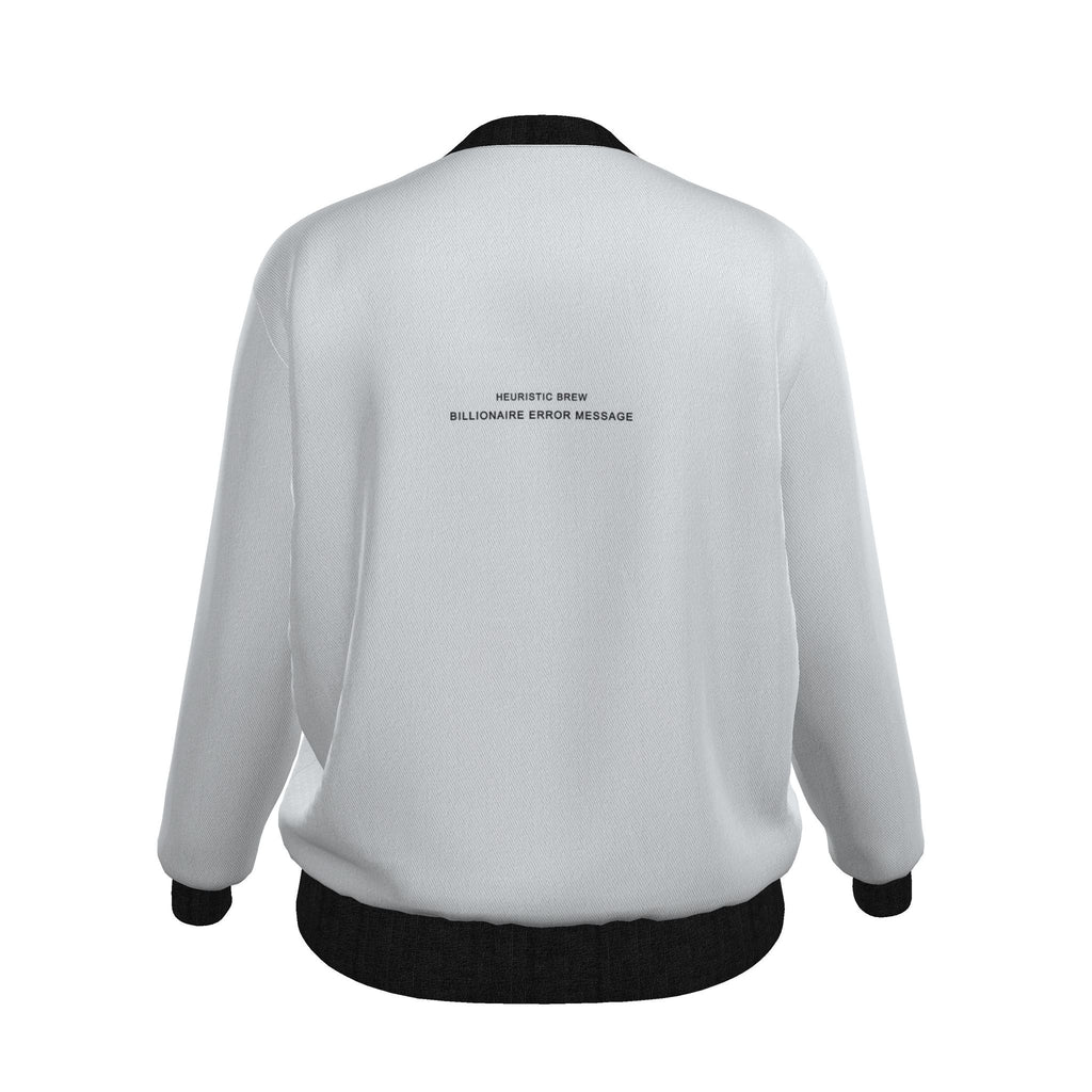 HEURISTIC BREW: BILLIONAIRE ERROR MESSAGE Variant Digital Document Women's Generous Fit Denim Bomber Jacket Limited Transmission