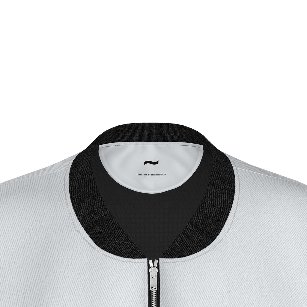 HEURISTIC BREW: BILLIONAIRE ERROR MESSAGE Variant Digital Document Women's Generous Fit Denim Bomber Jacket Limited Transmission